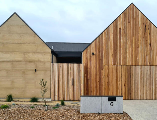 Rammed earth sustainable home built by Michael Limb Builders, Ocean Grove