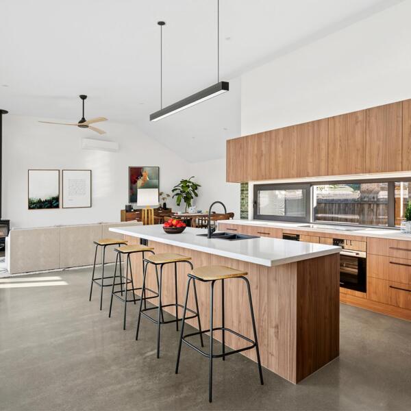 Custom home built by Michael Limb Builders - kitchen and dining area