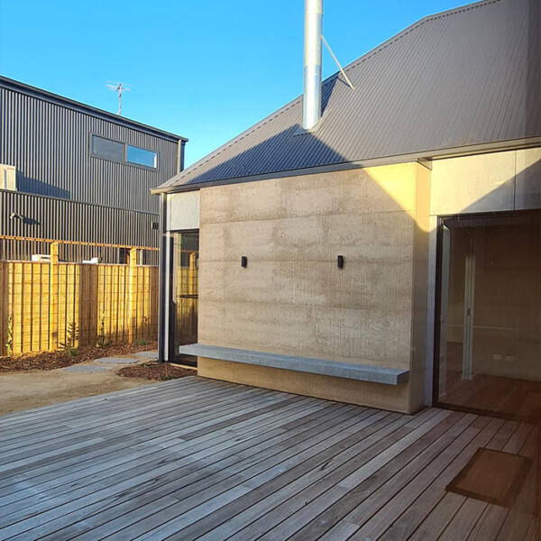 Rammed earth home built by Michael Limb Builders, Point Lonsdale